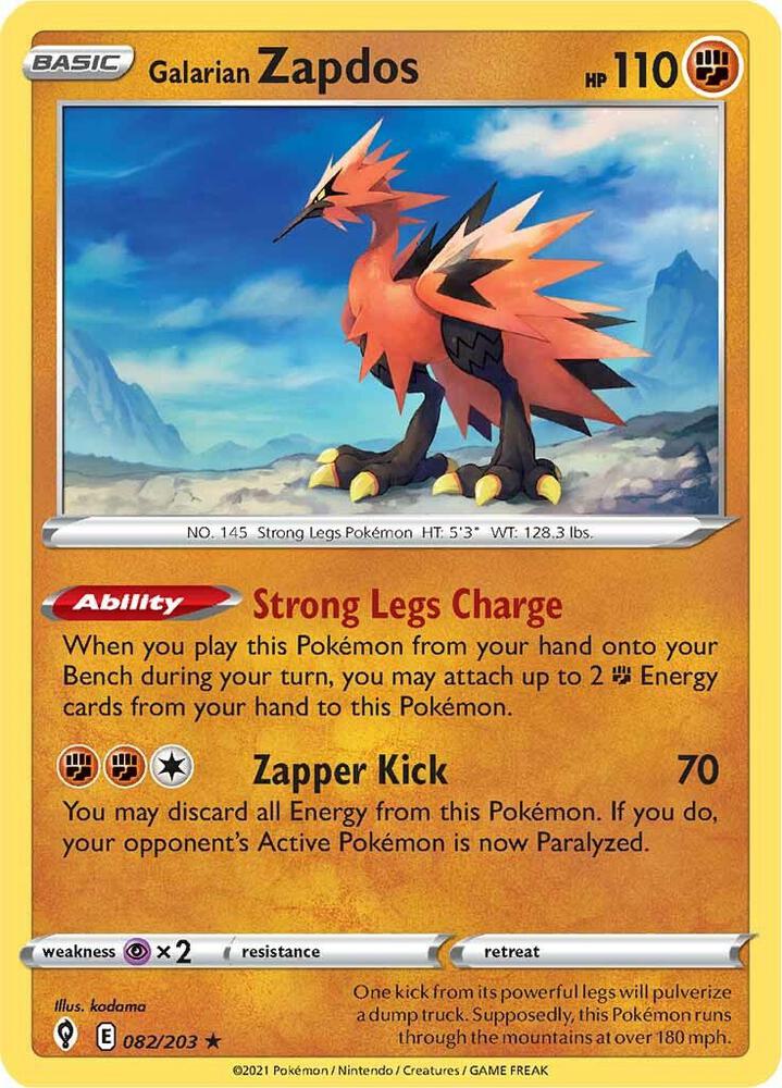 Galarian Zapdos - SWSH07: Evolving Skies
