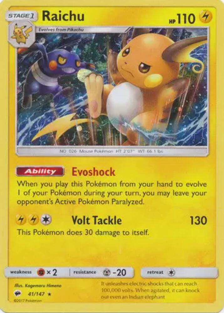 Raichu - 41/147 (Cosmos Holo) - Blister Exclusives