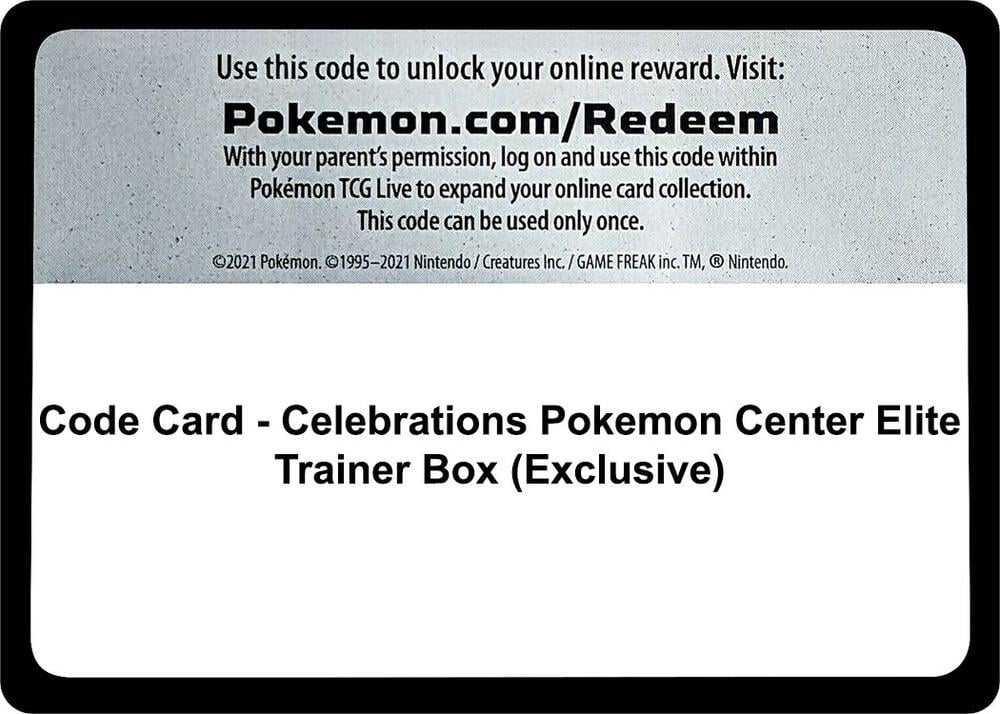 Code Card - Celebrations Pokemon Center Elite Trainer Box (Exclusive)