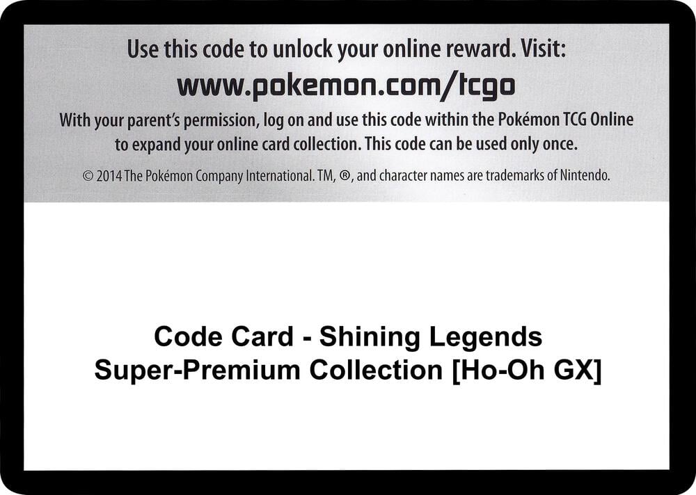 Code Card - Shining Legends Super-Premium Collection [Ho-Oh GX]