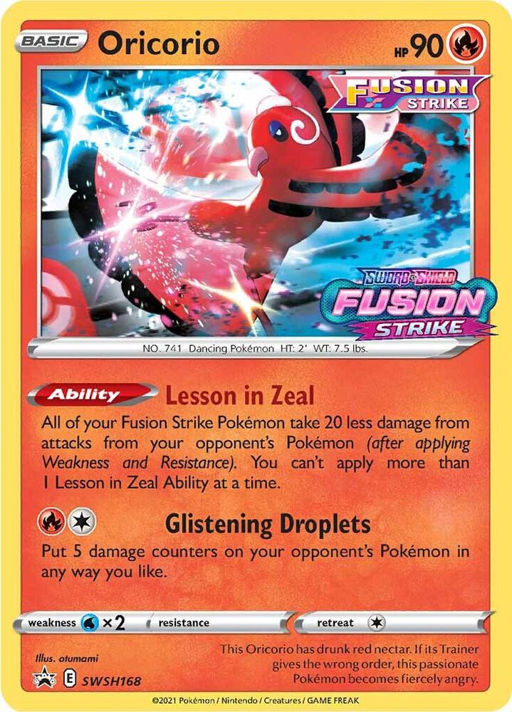 Oricorio - SWSH168 (Prerelease) - SWSH: Sword & Shield Promo Cards