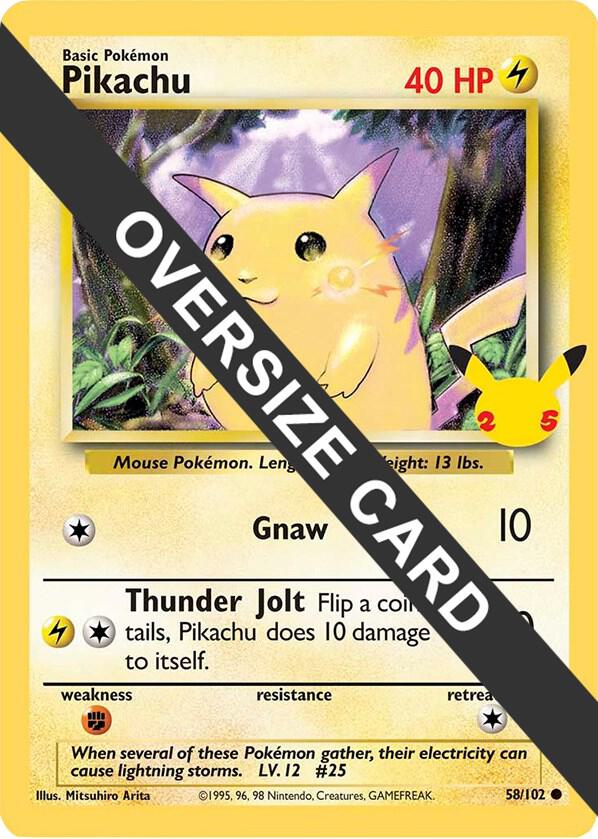 Pikachu - 58/102 (25th Anniversary) - Jumbo Cards