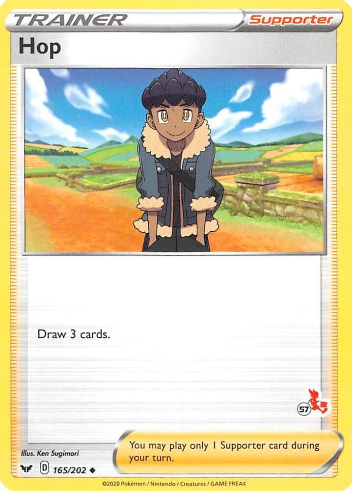 Hop - 165/202 (#57 Cinderace Stamped) - Battle Academy 2022