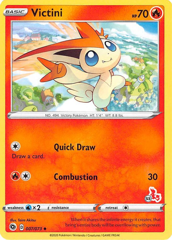 Victini (#53 Cinderace Stamped)