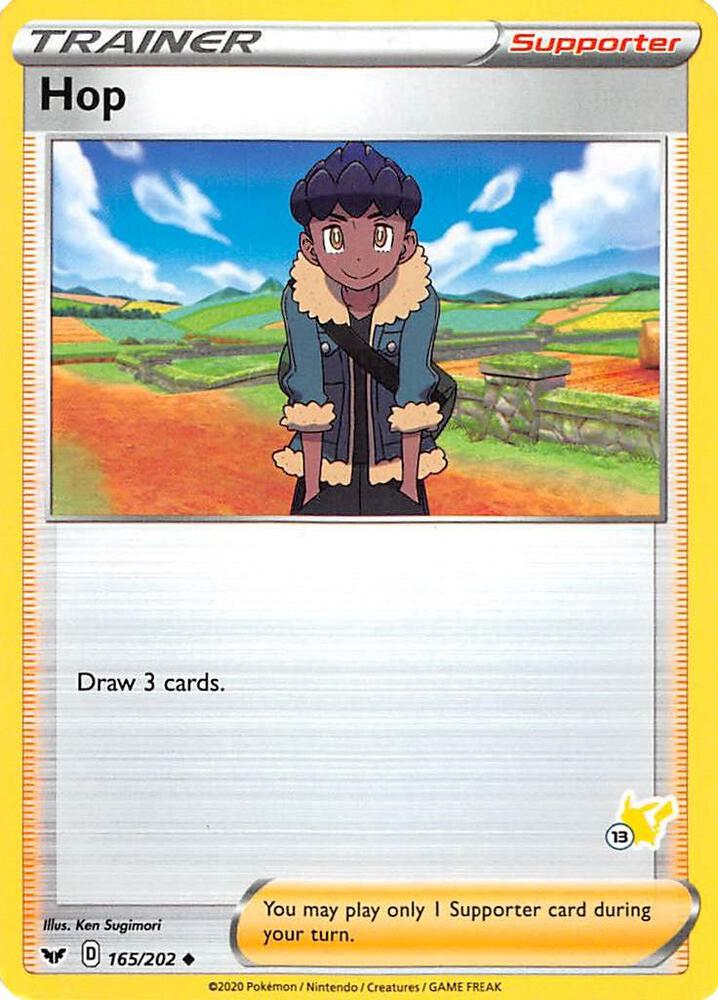 Hop - 165/202 (#13 Pikachu Stamped) - Battle Academy 2022