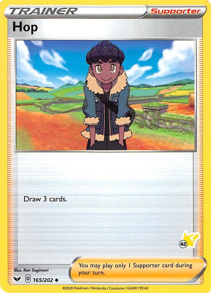 Hop - 165/202 (#42 Pikachu Stamped) - Battle Academy 2022