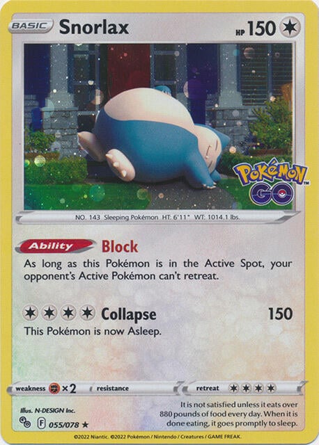 Snorlax - 55/078 (Cosmos Holo) - Miscellaneous Cards & Products