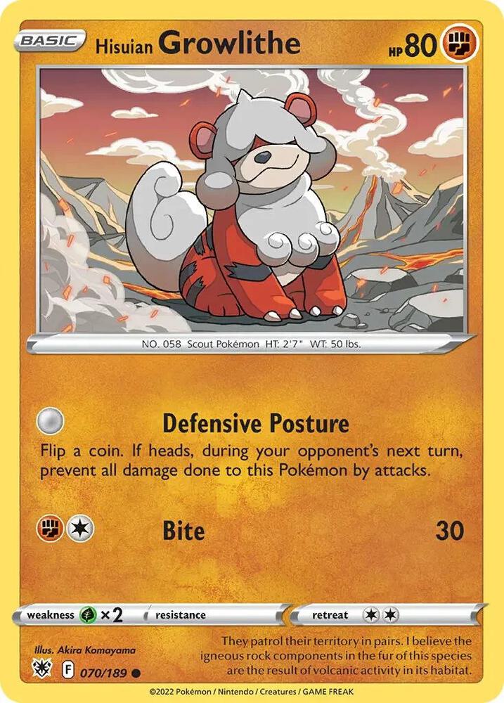 Hisuian Growlithe - 070/189 (Cosmos Holo) - Deck Exclusives