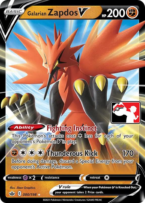 Galarian Zapdos V - 080/198 - Prize Pack Series Cards