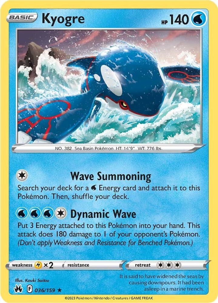 Kyogre - SWSH: Crown Zenith