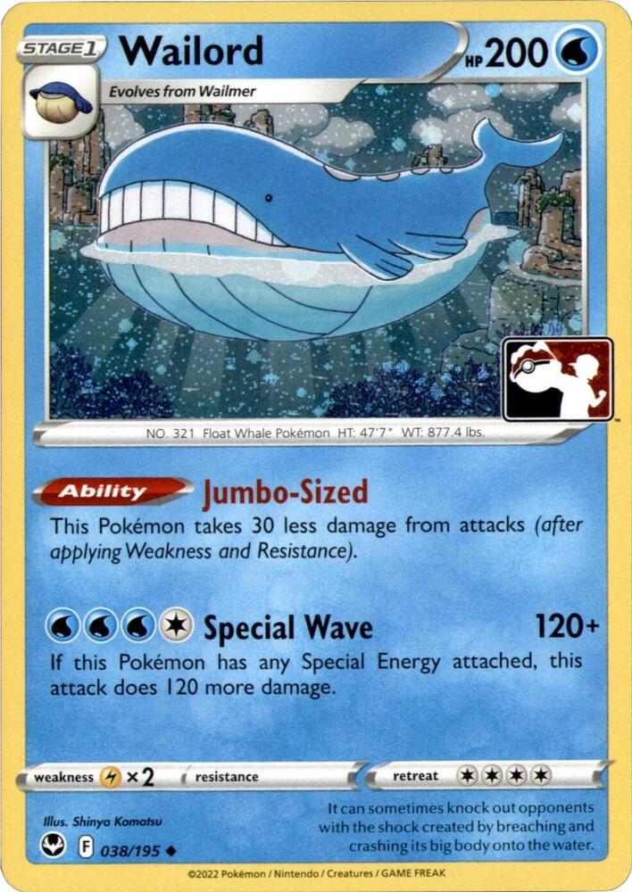 Wailord - 038/195 (Cosmos Holo) - Prize Pack Series Cards
