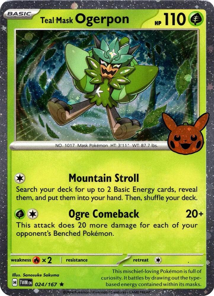 Teal Mask Ogerpon (Cosmos Holo) - Trick or Trade BOOster Bundle 2024