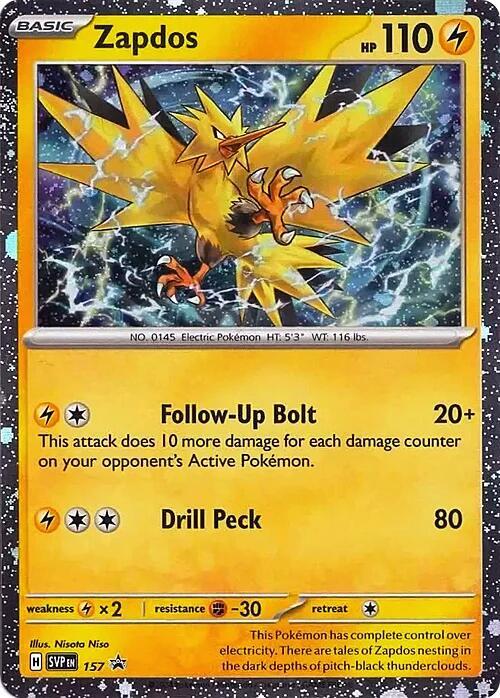 Zapdos - 157 (Cosmos Holo) - SV: Scarlet & Violet Promo Cards
