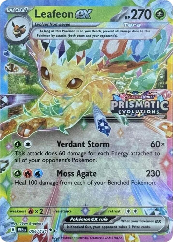 Leafeon ex - 006/131 (Prismatic Evolutions Stamp) - Miscellaneous Cards & Products