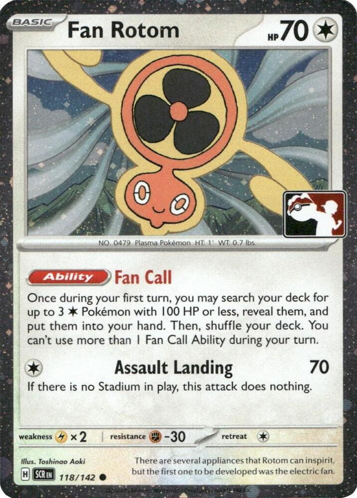 Fan Rotom - 118/142 (Cosmos Holo) - Prize Pack Series Cards