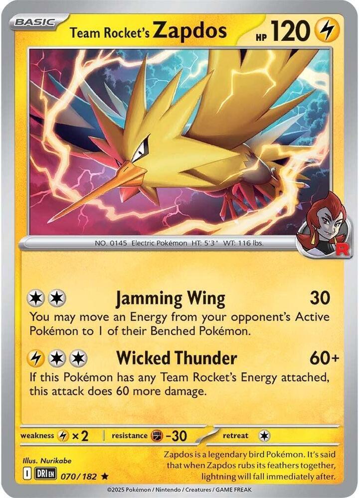 Team Rocket's Zapdos - SV10: Destined Rivals
