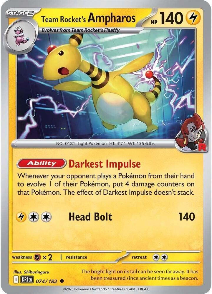 Team Rocket's Ampharos - SV10: Destined Rivals