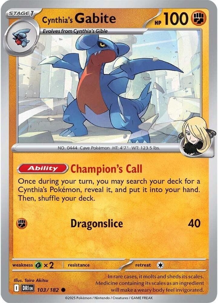 Cynthia's Gabite - SV10: Destined Rivals