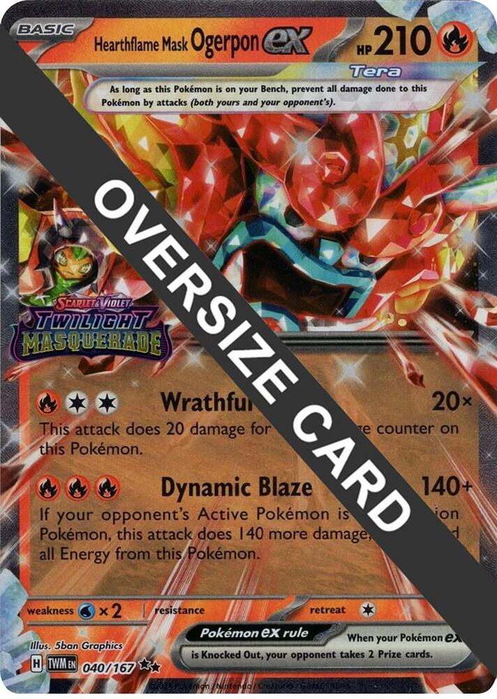 Hearthflame Mask Ogerpon ex (Twilight Masquerade Stamp) - Jumbo Cards