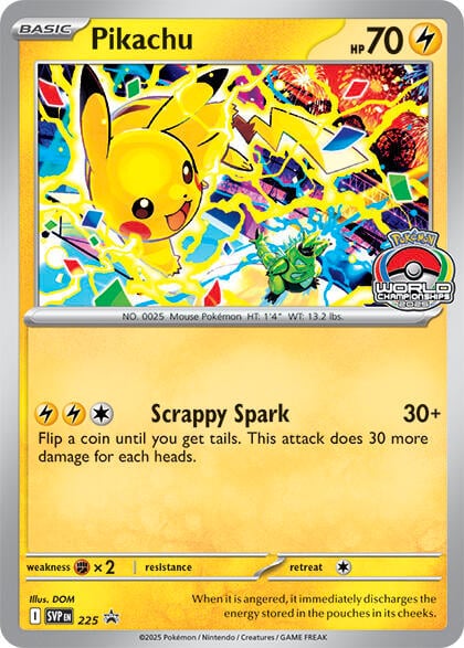 Pikachu - 225 (World Championship 2025) - SV: Scarlet & Violet Promo Cards