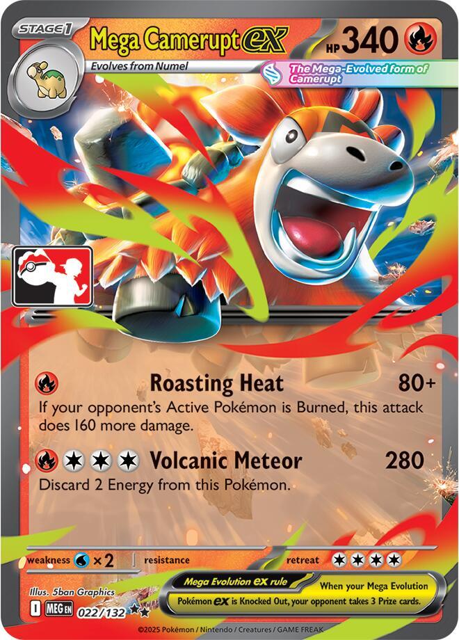 Mega Camerupt ex - 022/132 - Prize Pack Series Cards