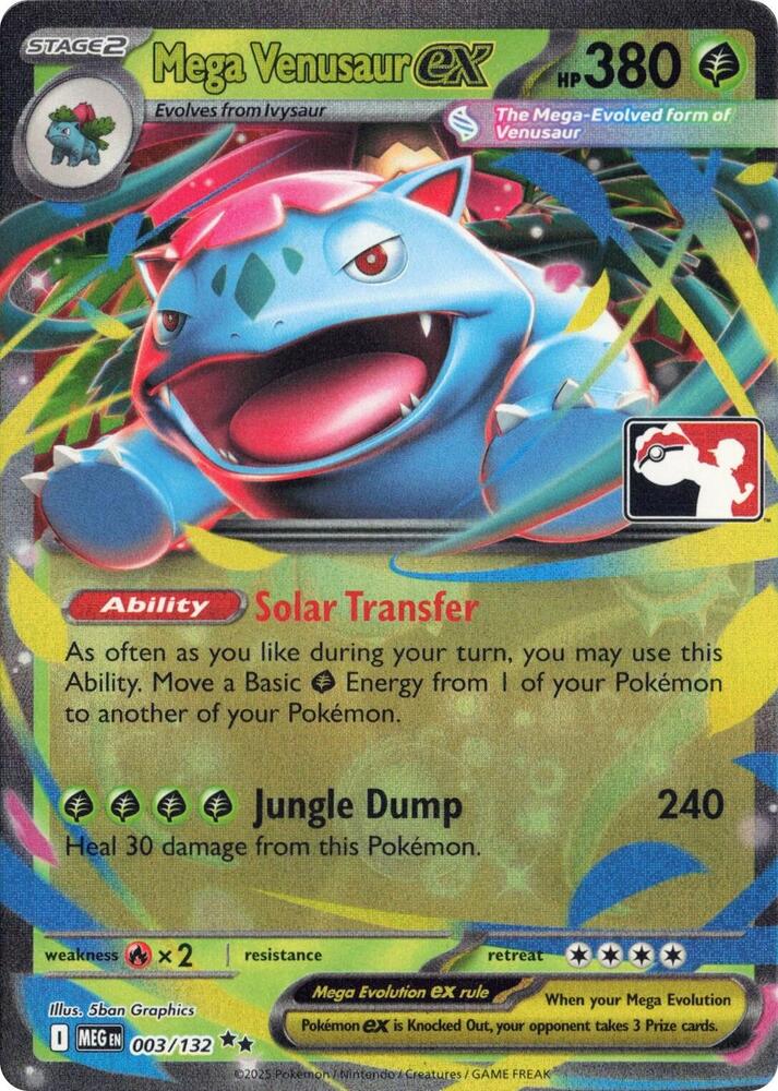 Mega Venusaur ex - 003/132 - Prize Pack Series Cards