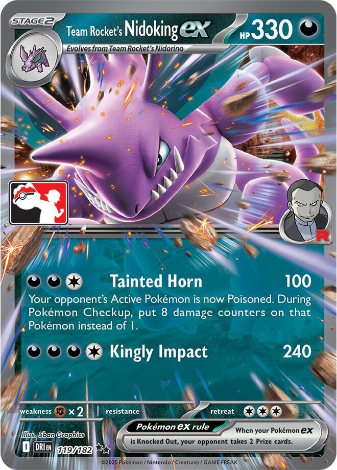 Team Rocket's Nidoking ex - 119/182 - Prize Pack Series Cards
