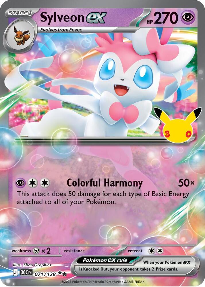 Sylveon ex - 071/128 - ME: 30th Celebration