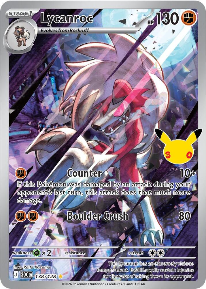 Lycanroc - 138/128 - ME: 30th Celebration
