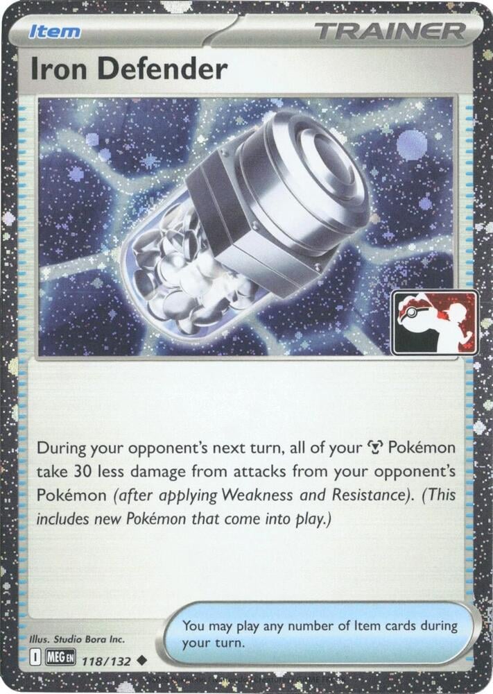Iron Defender - 118/132 (Cosmos Holo) - Prize Pack Series Cards