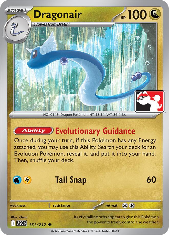 Dragonair - 151/217 - Prize Pack Series Cards