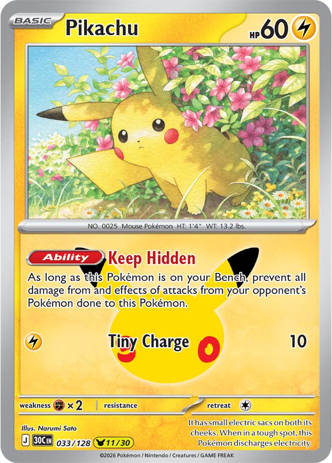 Pikachu - 033/128 - ME: 30th Celebration