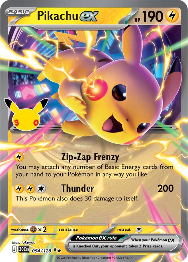 Pikachu ex - 054/128 - ME: 30th Celebration