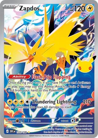 Zapdos - 133/128 - ME: 30th Celebration