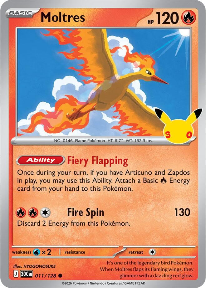 Moltres - 011/128 - ME: 30th Celebration