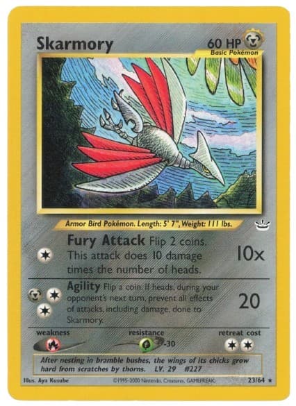 Pokemon Card - Neo Revelation 23/64 - SKARMORY (rare) *Played*