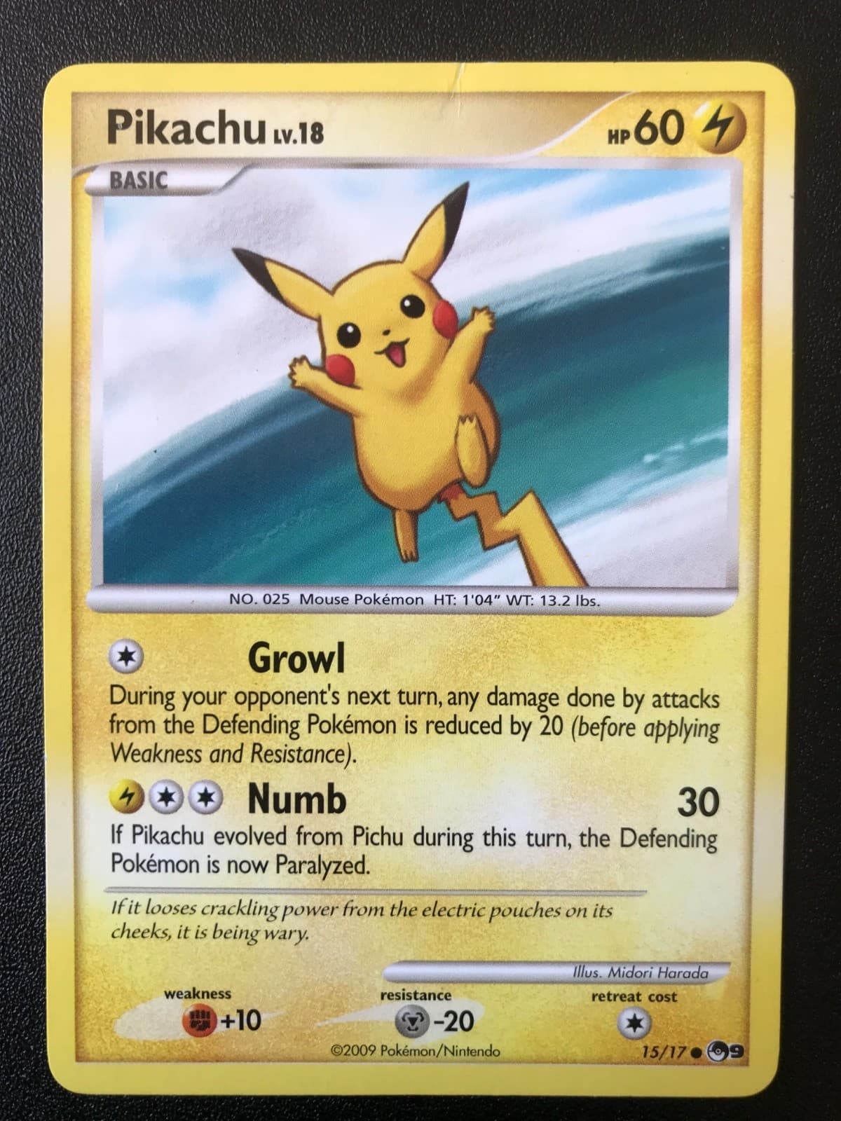 Pikachu 15/17 POP series 9 Pokémon non-holo rare card MP