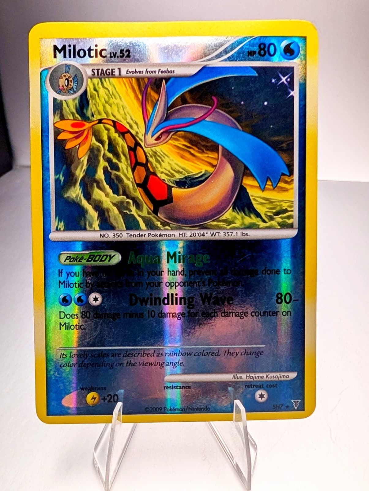 Milotic (Shiny) SH7 Supreme Victors Reverse Holo Pokemon Off Center Error (Bend)