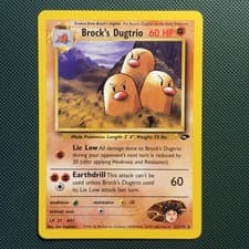 Pokemon Vintage Non-Holo Rare Brock's Dugtrio 22/132 Gym Challenge Wotc 2000