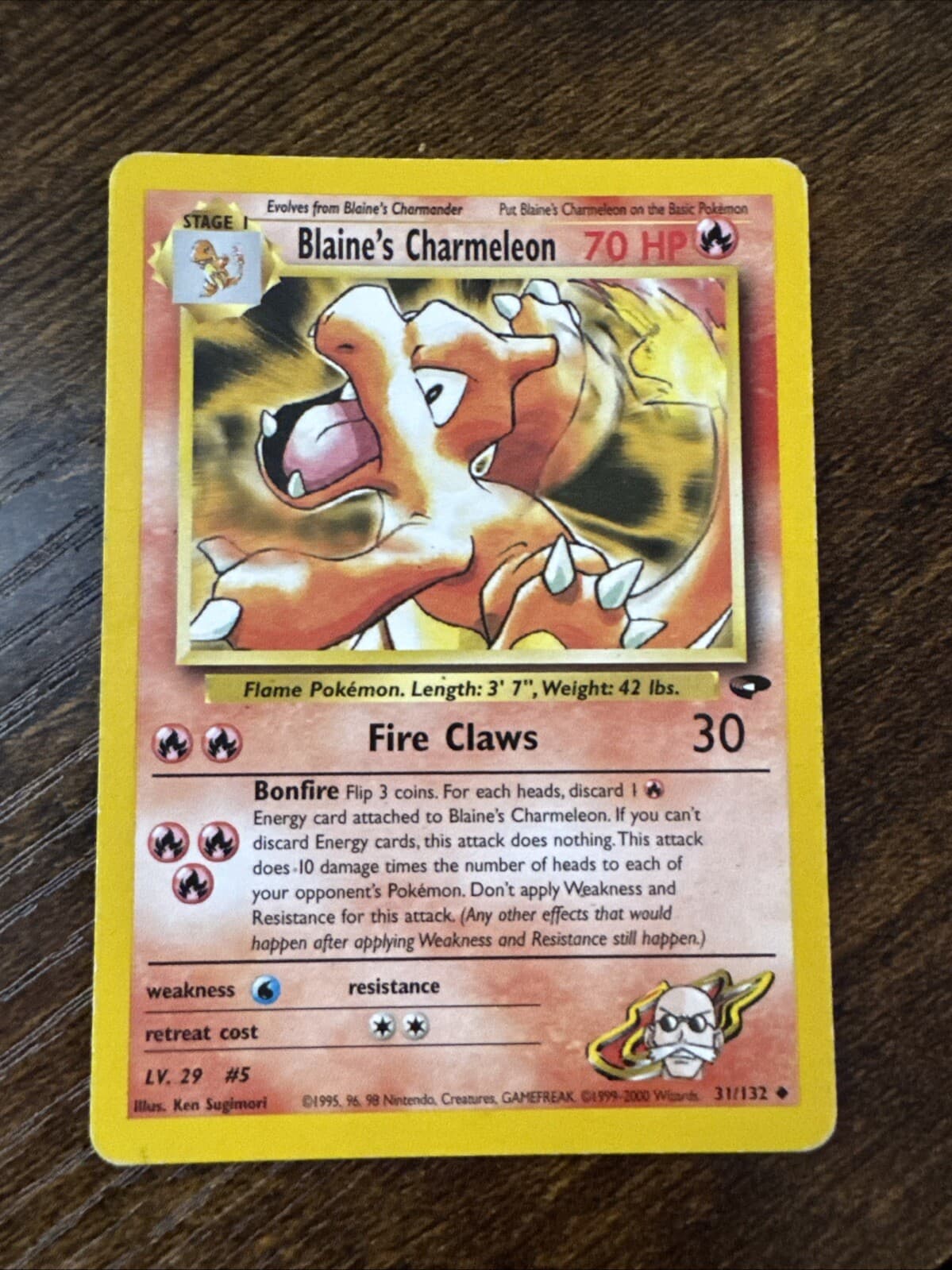 2000 Pokemon Gym Challenge Unlimited Blaine's Charmeleon #31 4s2