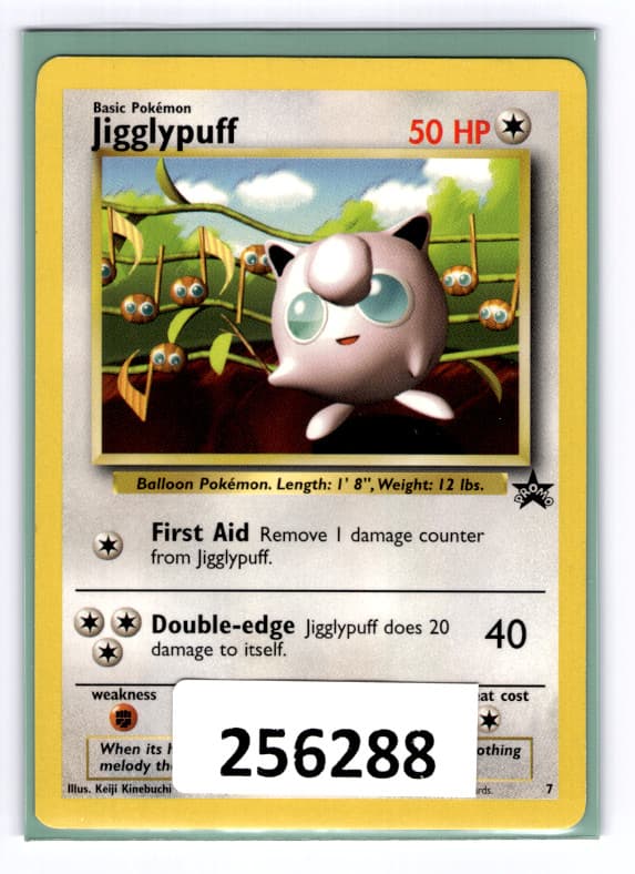 (256288) JIGGLYPUFF Pokemon WOTC Black Star Promo Card # 7 from First Movie CD