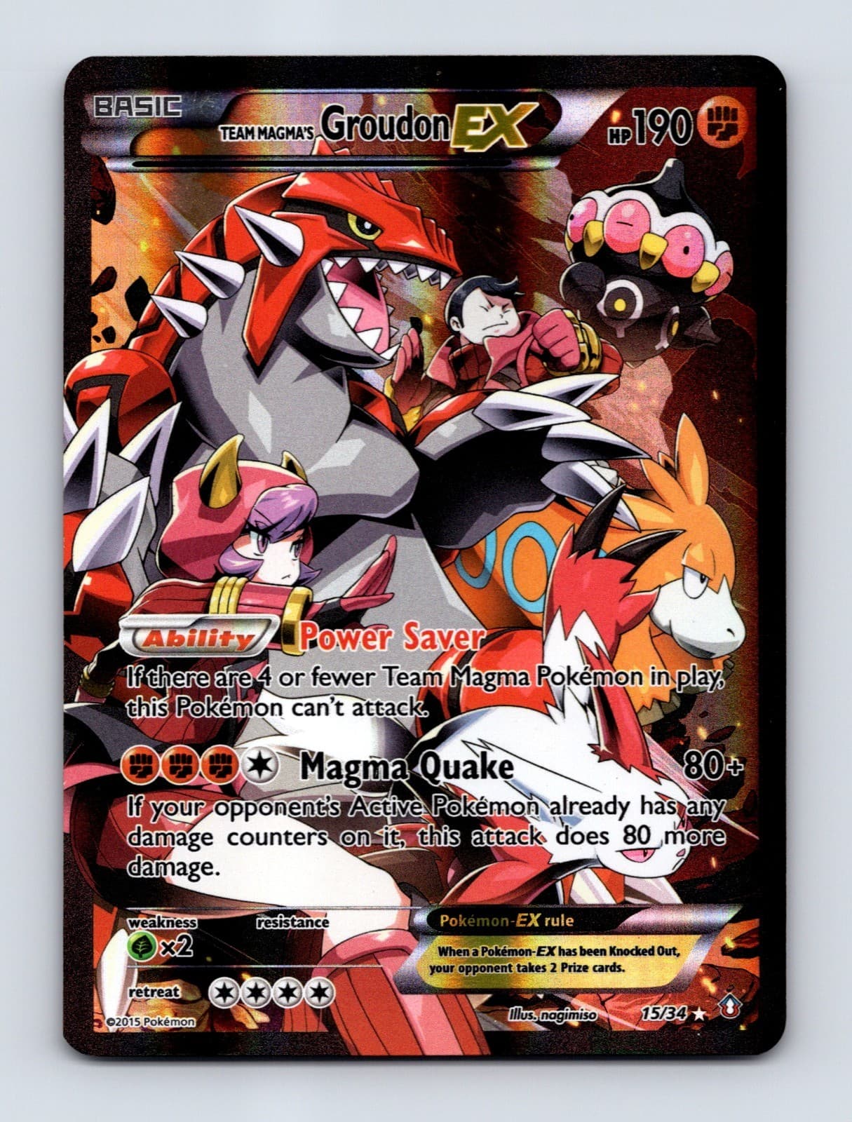 Team Magma's Groudon EX Holo Ultra Rare Double Crisis 15/34 MP