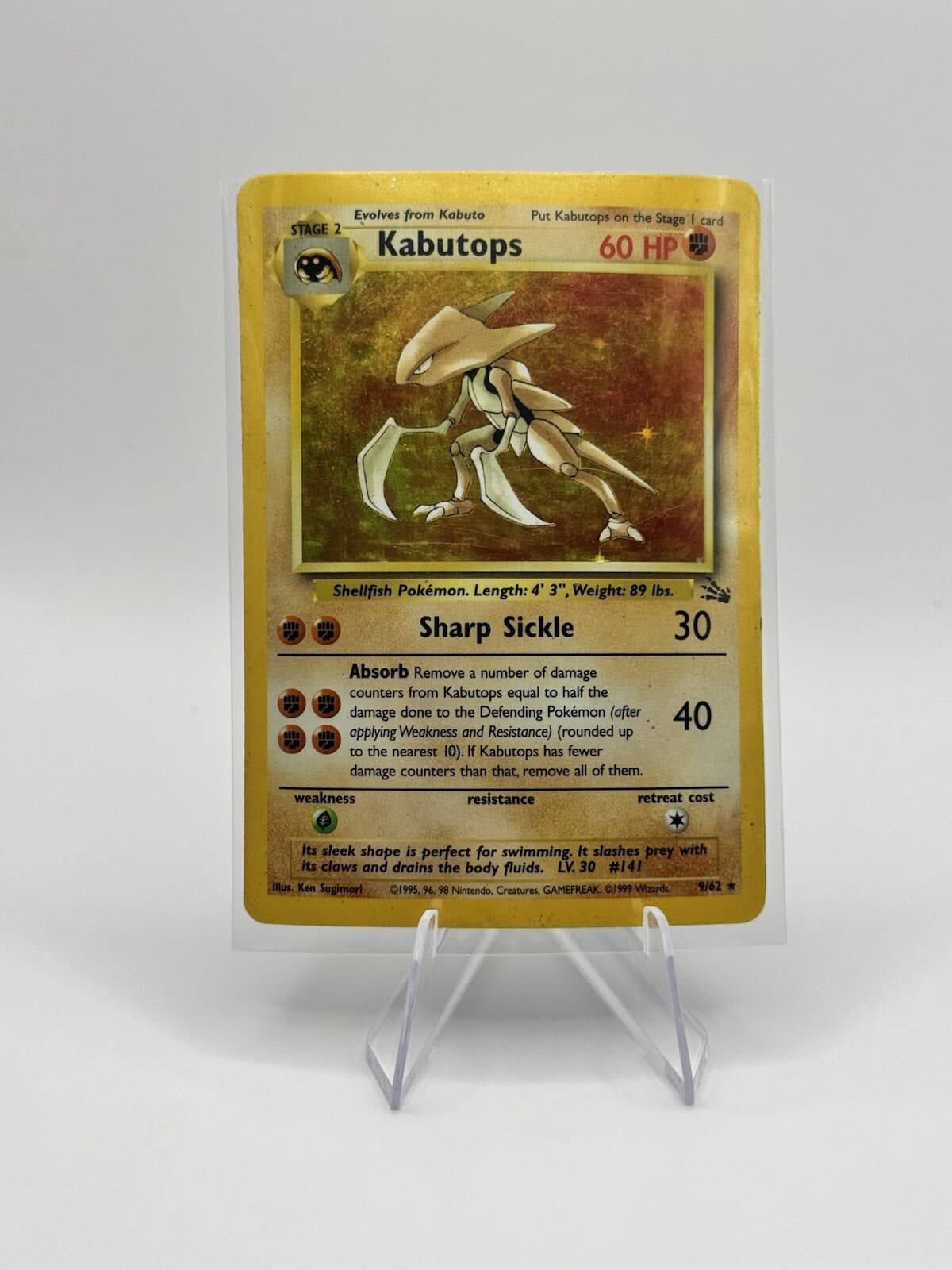 Kabutops 9/62 Holo Rare Fossil Pokémon Card