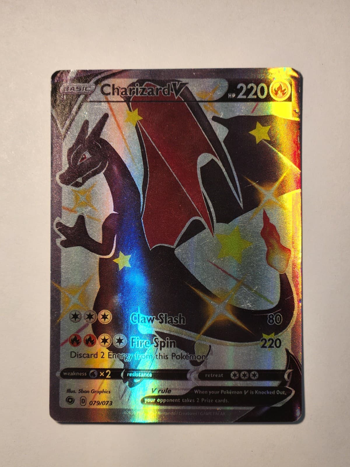 Pokemon Charizard V (Full Art) Champion's Path - Secret Rare Holofoil 079/073