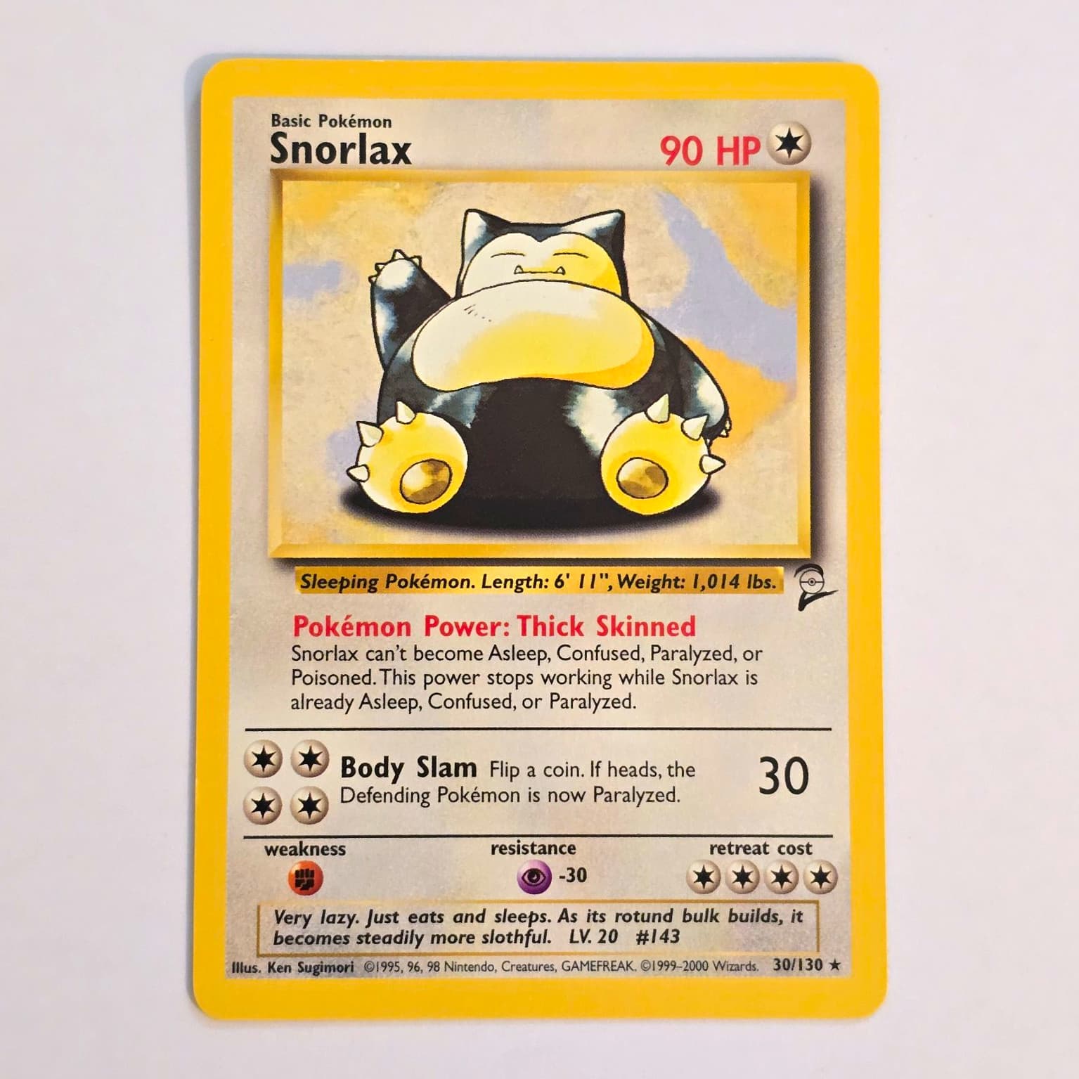 Snorlax 030/130 Base Set 2 Non-holo Rare Pokemon TCG English Vintage