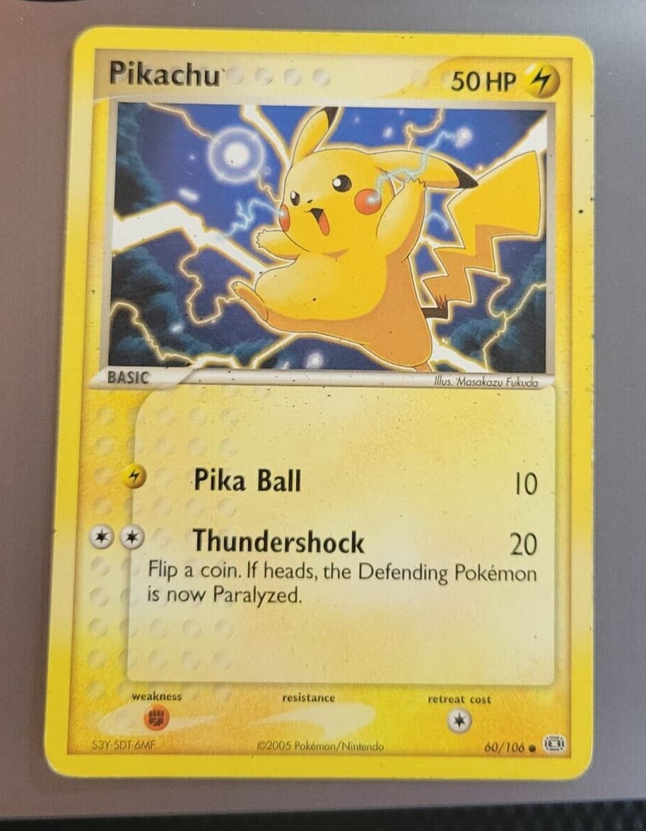 2005 EX Series Emerald Set PIKACHU Masakazu Fukuda Pokémon TCG Card #60