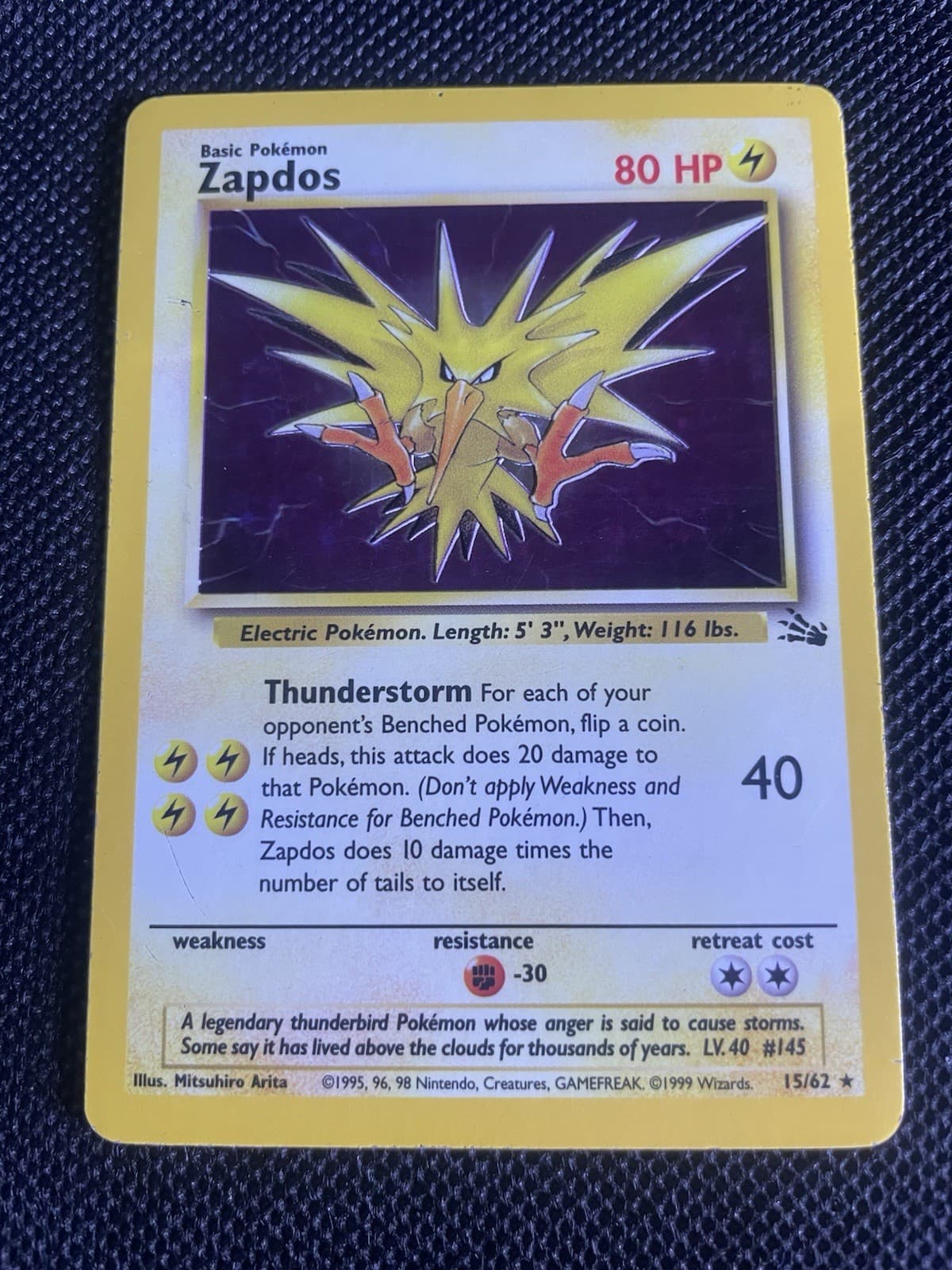 Zapdos 15/62 Fossil Holo