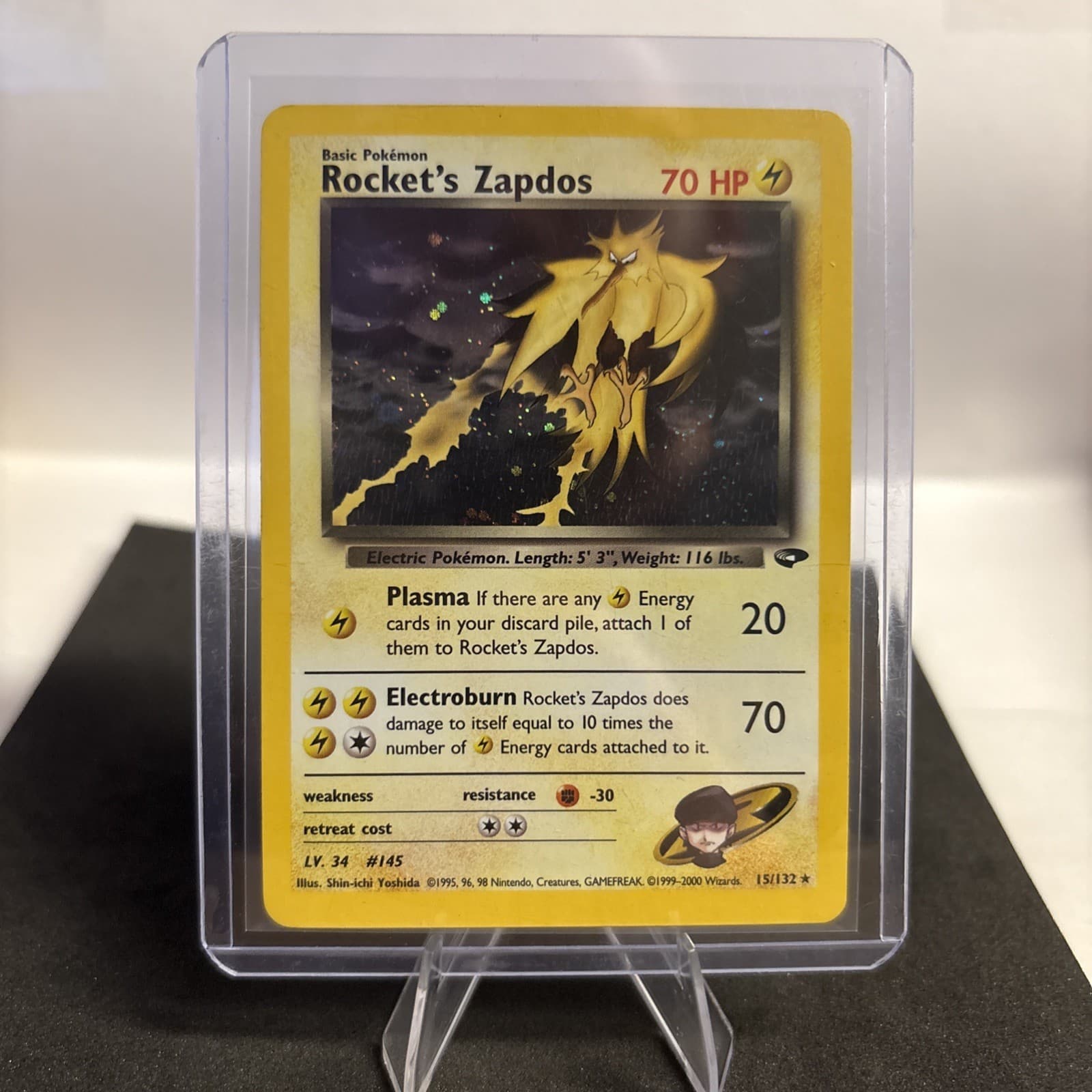 Rocket's Zapdos 15/132 Gym Challenge Holo