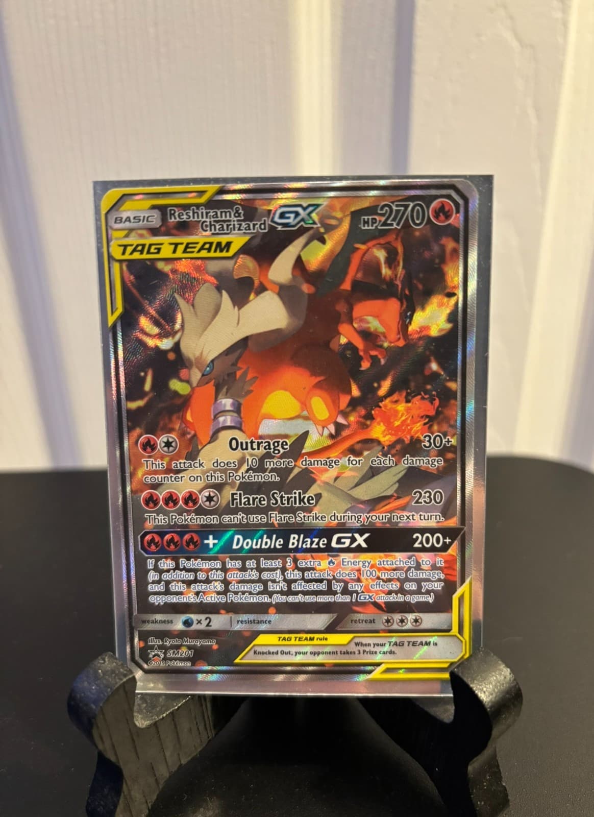 Reshiram & Charizard GX #SM201 Black Star Promo LP 2019
