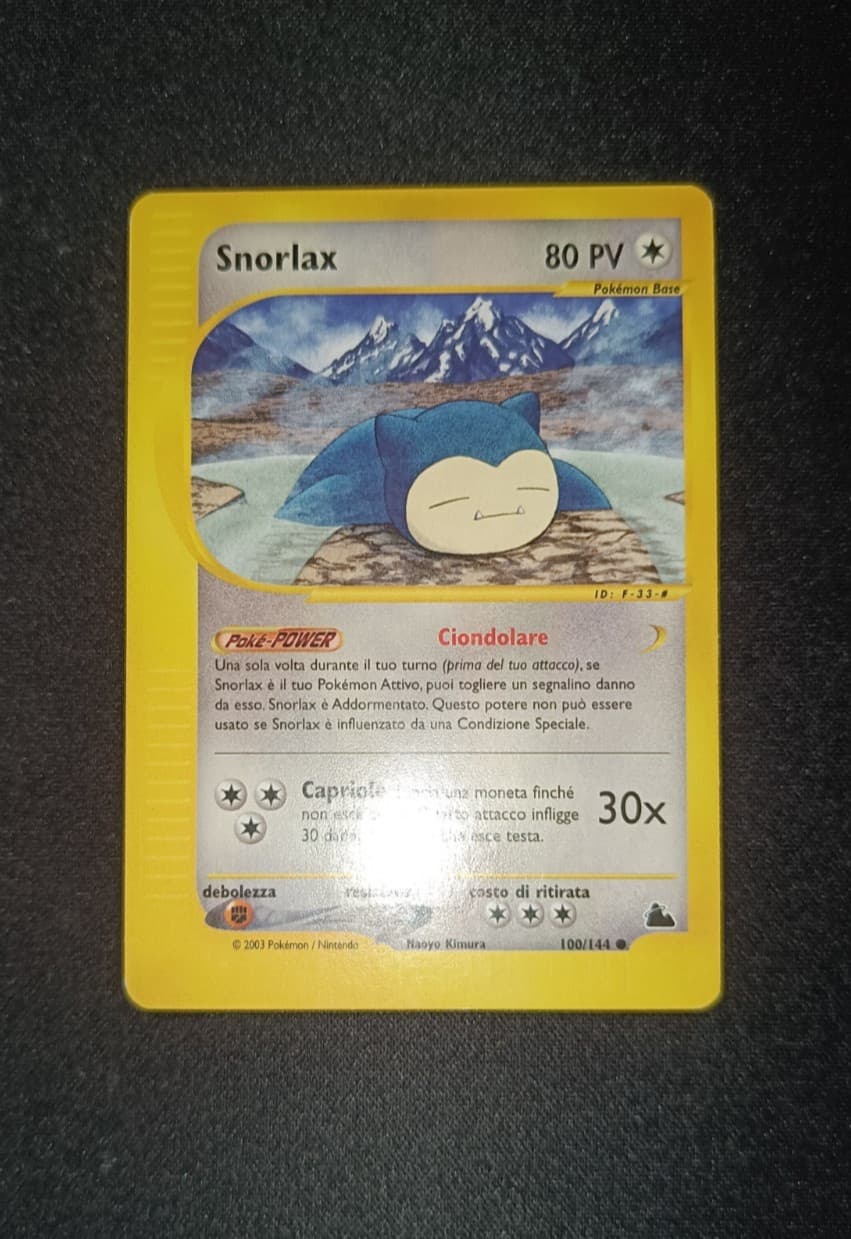 Pokemon Snorlax 100/144 Skyridge - Common ITA WOTC Kimura